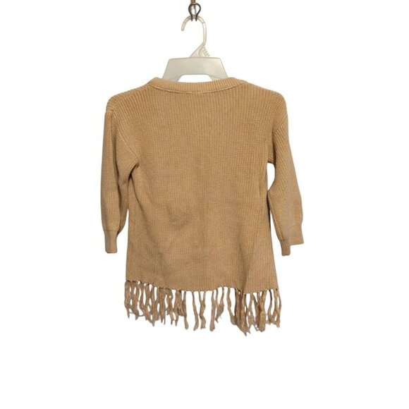 Beige Little Girls Size Youth Large Open Front Long Sleeve Cardigan - Picture 2 of 7